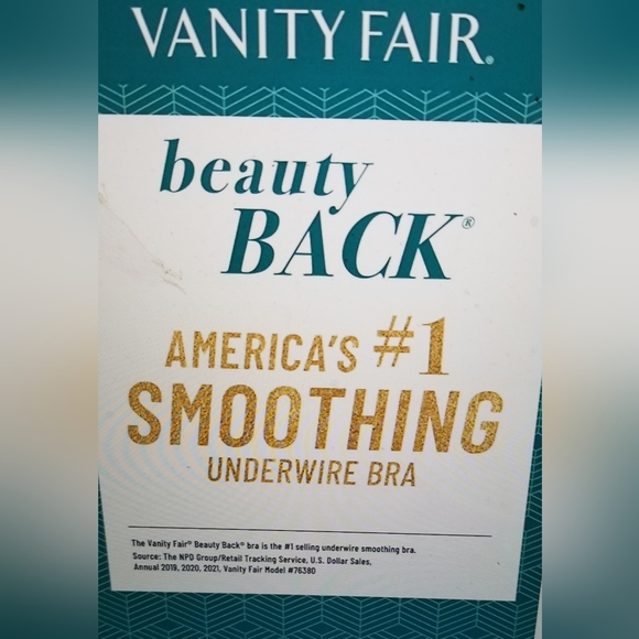 NWT VANITY FAIR 76380 FULL FIGURE BEAUTY BACK SMOOTHING BRA 36H - Picture 6 of 11